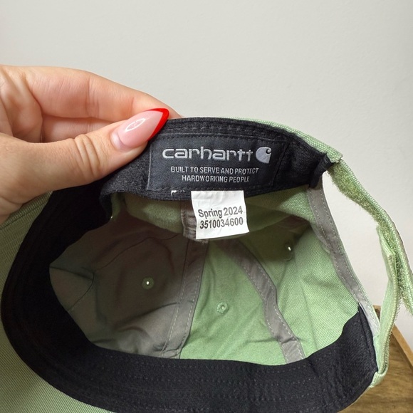 Carhartt Sage Green Hat with Tan Logo Patch - Picture 11 of 13